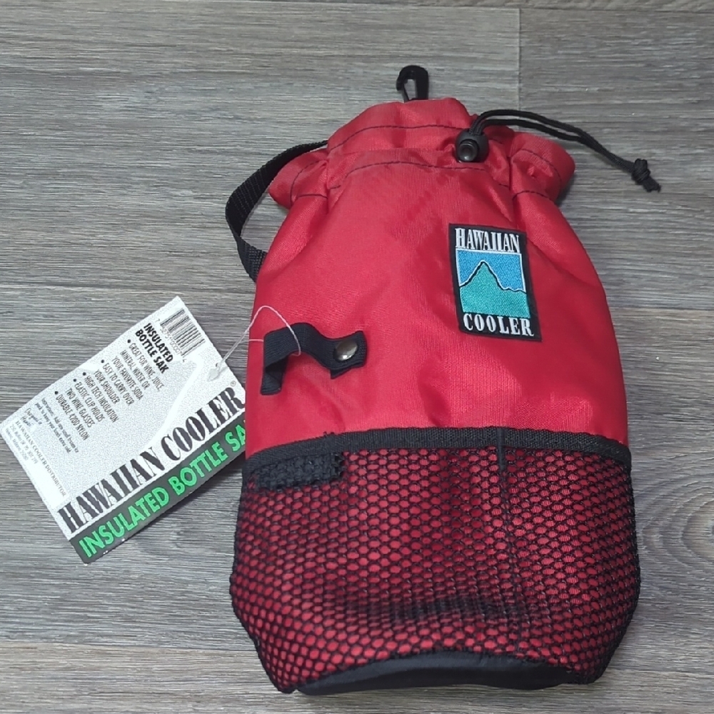 🌟NWT Vintage Hawaiian Cooler Red Insulated Bottle Bag